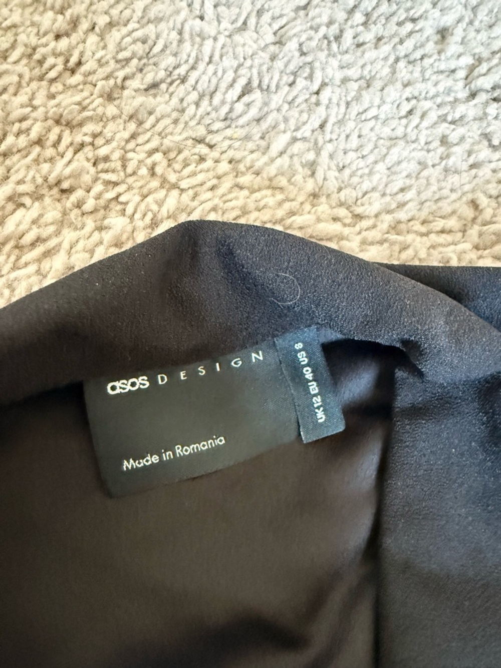 ASOS Black Two-Piece Skirt Set with Draped Detail - Picture 2 of 3